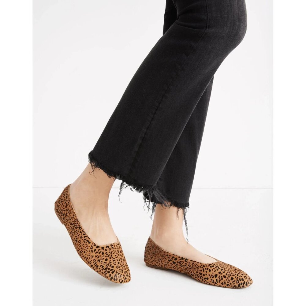 Madewell The Cory Ballet Flats Leopard Print Calf Hair Slip On Shoes Size 8